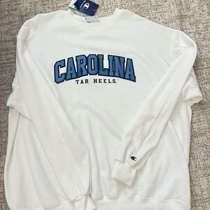 Champion Carolina Tar Heels White Crewneck Sweater